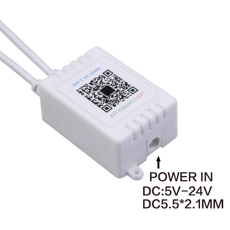 JH-RGB02 Interfaccia DC5.5x2.1mm Controller LED RGB Bluetooth con telecomando a 24 tasti, JH-RGB02