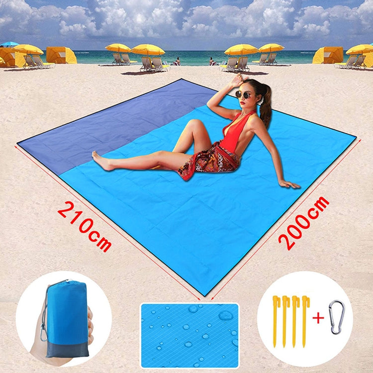 Tappetino da picnic tascabile in tessuto scozzese impermeabile in poliestere, tappetino da spiaggia da campeggio all'aperto, dimensioni: 2,1 x 2 m