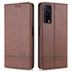 Custodia portafoglio in pelle per Vivo Y72 5G