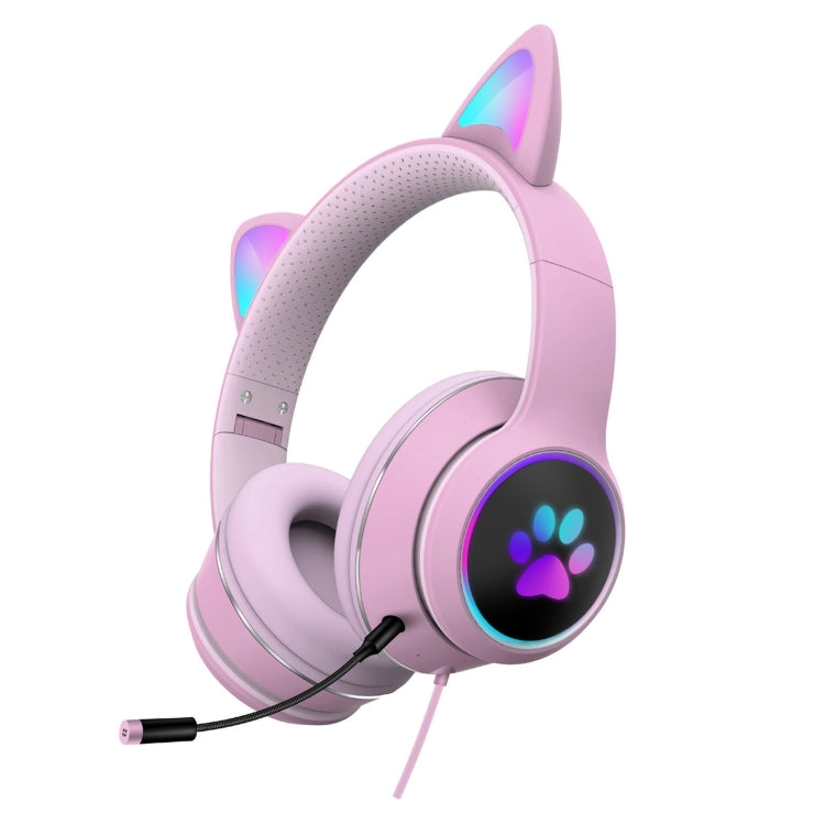 AKZ-022 USB + porta da 3,5 mm Cuffia LED pieghevole con design Cat Ear con microfono