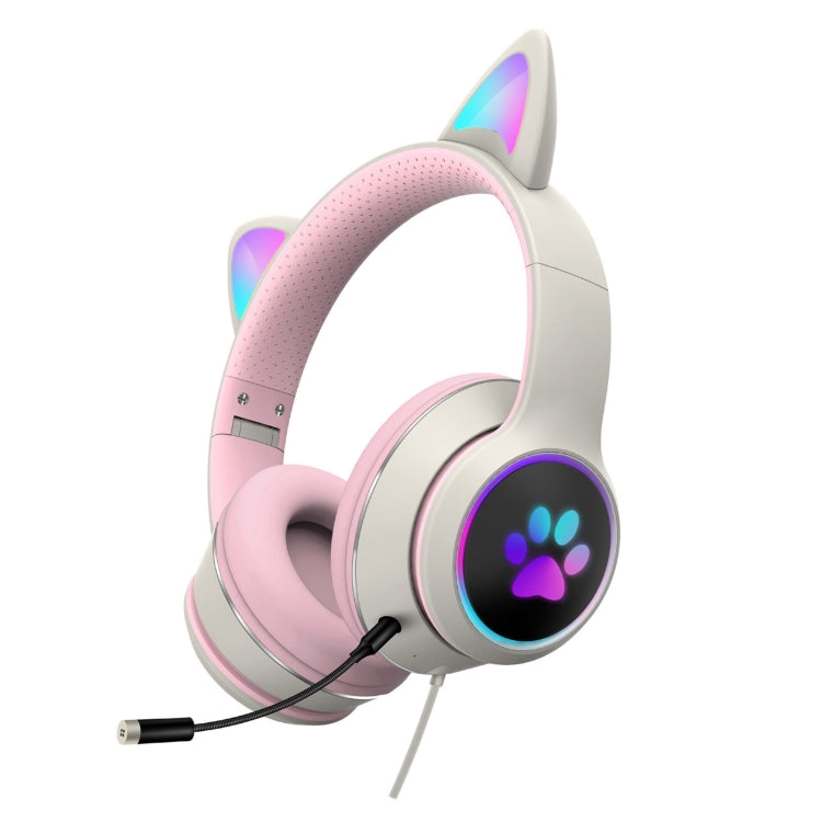 AKZ-022 USB + porta da 3,5 mm Cuffia LED pieghevole con design Cat Ear con microfono