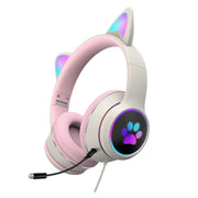 AKZ-022 USB + porta da 3,5 mm Cuffia LED pieghevole con design Cat Ear con microfono