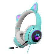 AKZ-022 USB + porta da 3,5 mm Cuffia LED pieghevole con design Cat Ear con microfono