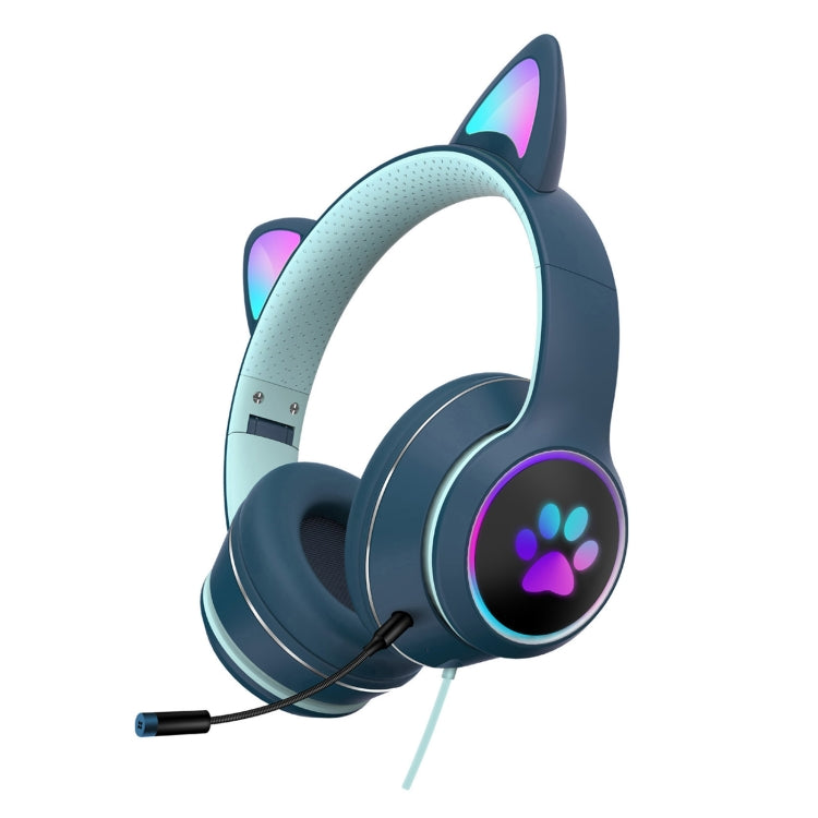 Cuffie USB e 3,5 mm Cat Ear con microfono e luci LED