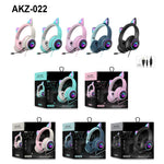 Cuffie USB e 3,5 mm Cat Ear con microfono e luci LED