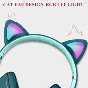 AKZ-022 USB + porta da 3,5 mm Cuffia LED pieghevole con design Cat Ear con microfono