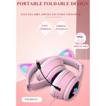 Cuffie USB e 3,5 mm Cat Ear con microfono e luci LED