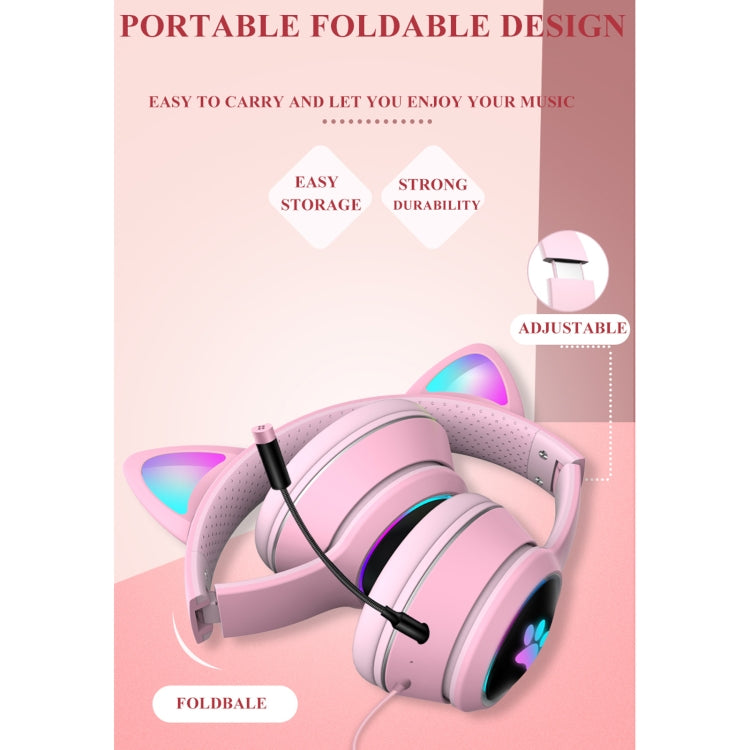 Cuffie USB e 3,5 mm Cat Ear con microfono e luci LED