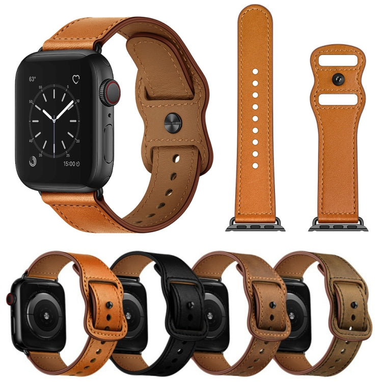 Cinturino in pelle a doppio foro per Apple Watch Series 6 e SE e, 5 & 4 44mm / 3 & 2 & 1 42mm, 5 & 4 40mm / 3 & 2 & 1 38mm