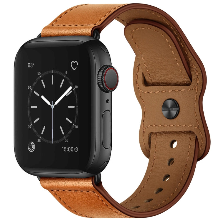 Cinturino in pelle a doppio foro per Apple Watch Series 6 e SE e, 5 & 4 44mm / 3 & 2 & 1 42mm, 5 & 4 40mm / 3 & 2 & 1 38mm