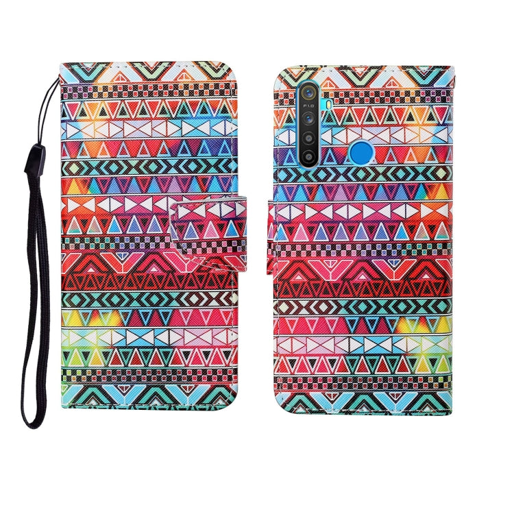 Custodia in pelle Flip orizzontale con motivo dipinto, For OPPO Realme 5