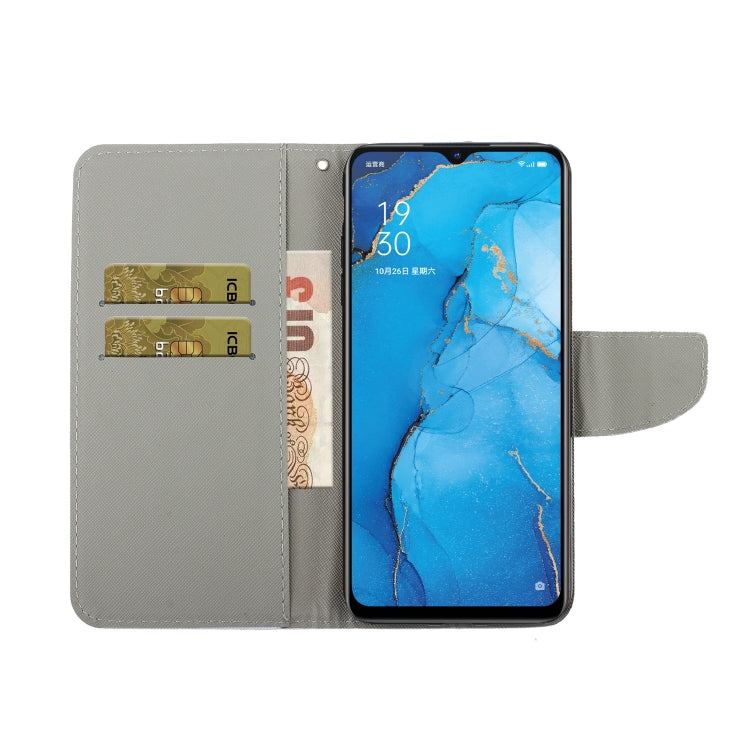 Custodia in pelle Flip orizzontale con motivo dipinto, For OPPO Reno3