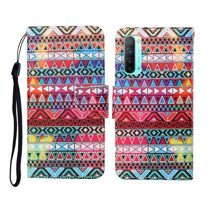 Custodia in pelle Flip orizzontale con motivo dipinto, For OPPO Reno3