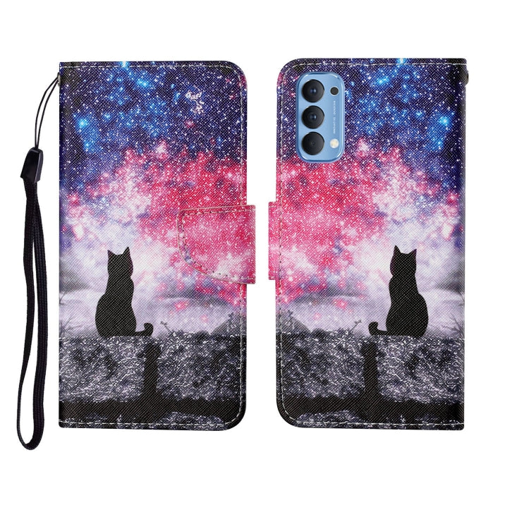 Custodia in pelle Flip orizzontale con motivo dipinto, For OPPO Reno4