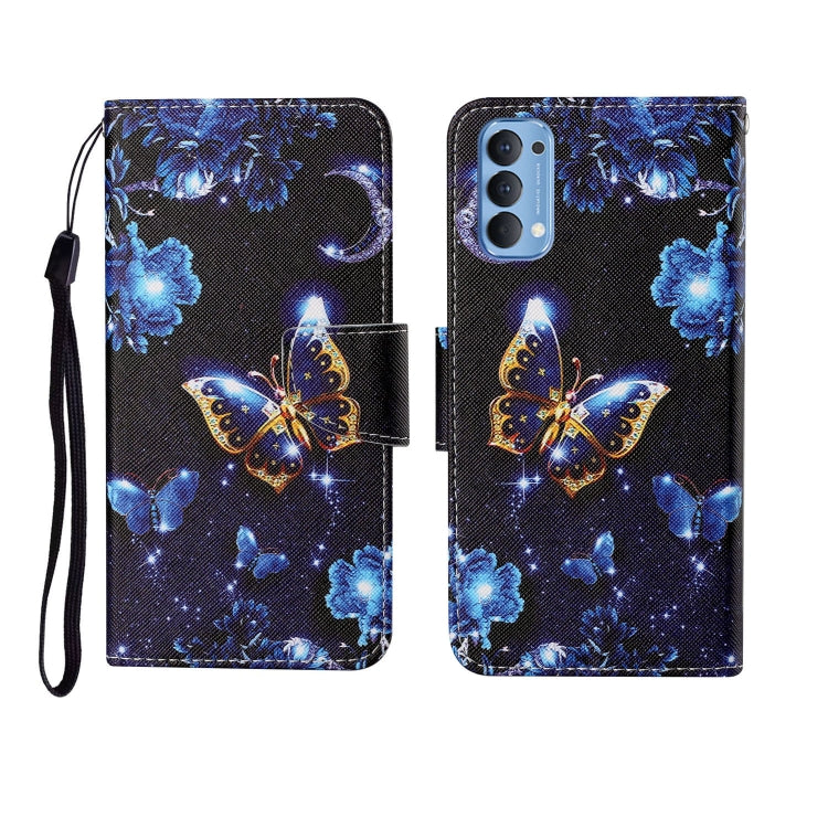 Custodia in pelle Flip orizzontale con motivo dipinto, For OPPO Reno4