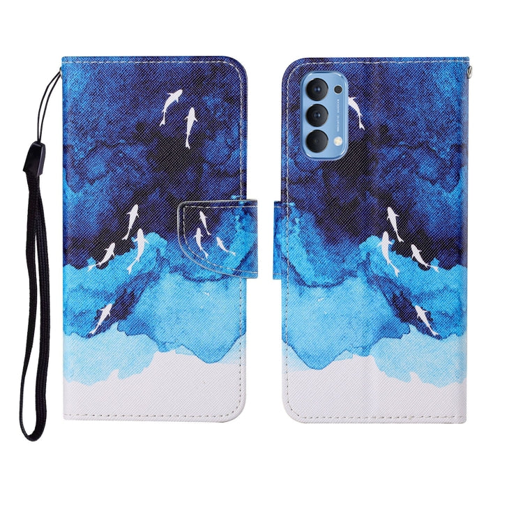 Custodia in pelle Flip orizzontale con motivo dipinto, For OPPO Reno4