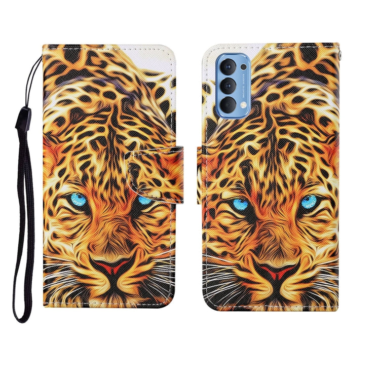 Custodia in pelle Flip orizzontale con motivo dipinto, For OPPO Reno4