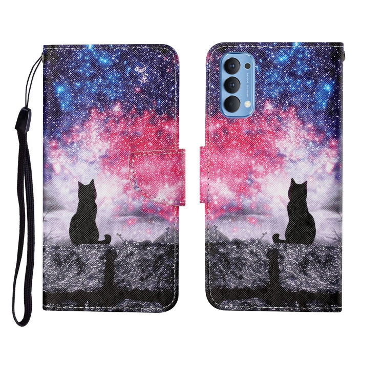 Custodia in pelle Flip orizzontale con motivo dipinto, For OPPO Reno4 Pro