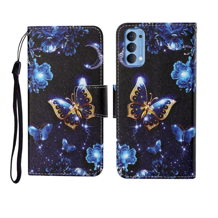 Custodia in pelle Flip orizzontale con motivo dipinto, For OPPO Reno4 Pro
