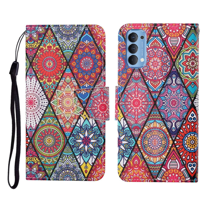 Custodia in pelle Flip orizzontale con motivo dipinto, For OPPO Reno4 Pro