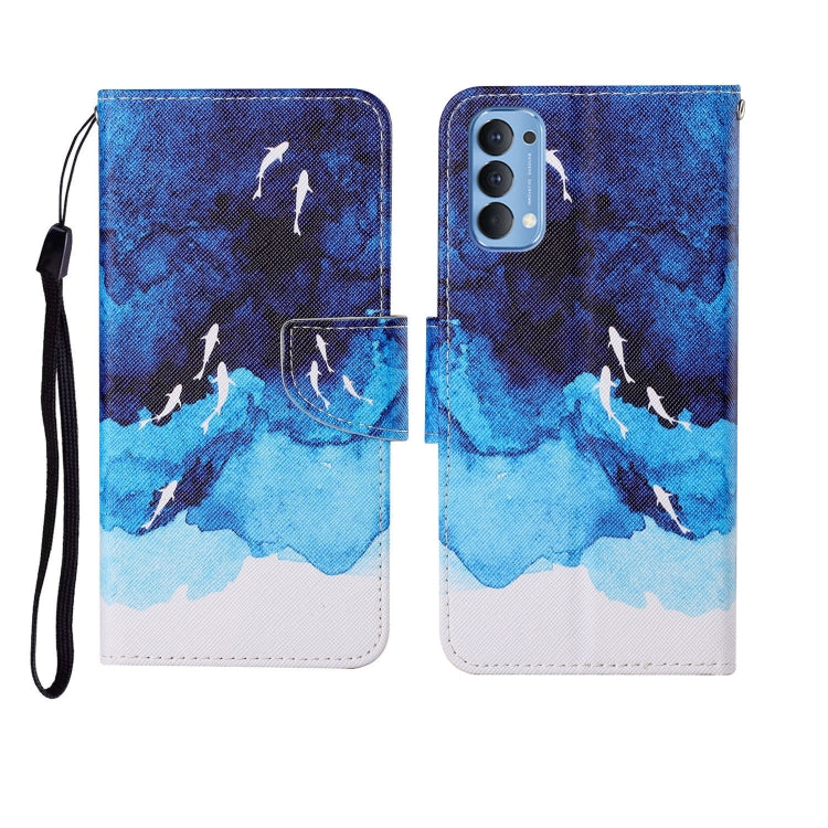 Custodia in pelle Flip orizzontale con motivo dipinto, For OPPO Reno4 Pro