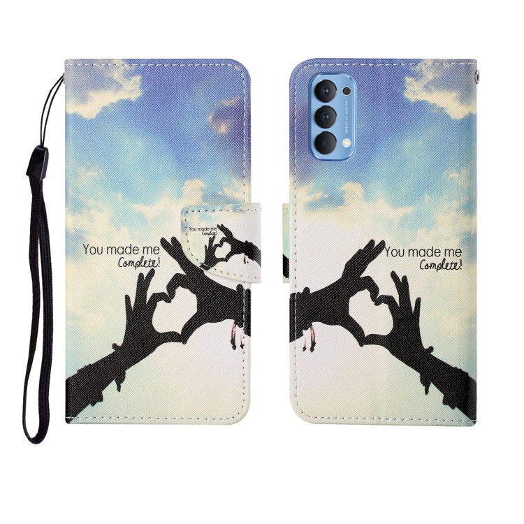 Custodia in pelle Flip orizzontale con motivo dipinto, For OPPO Reno4 Pro