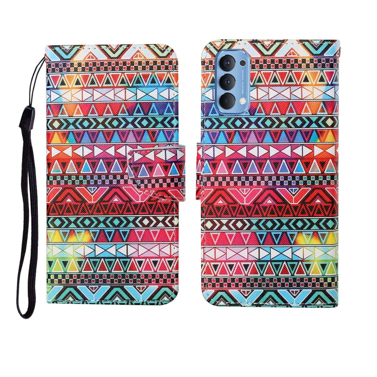 Custodia in pelle Flip orizzontale con motivo dipinto, For OPPO Reno4 Pro