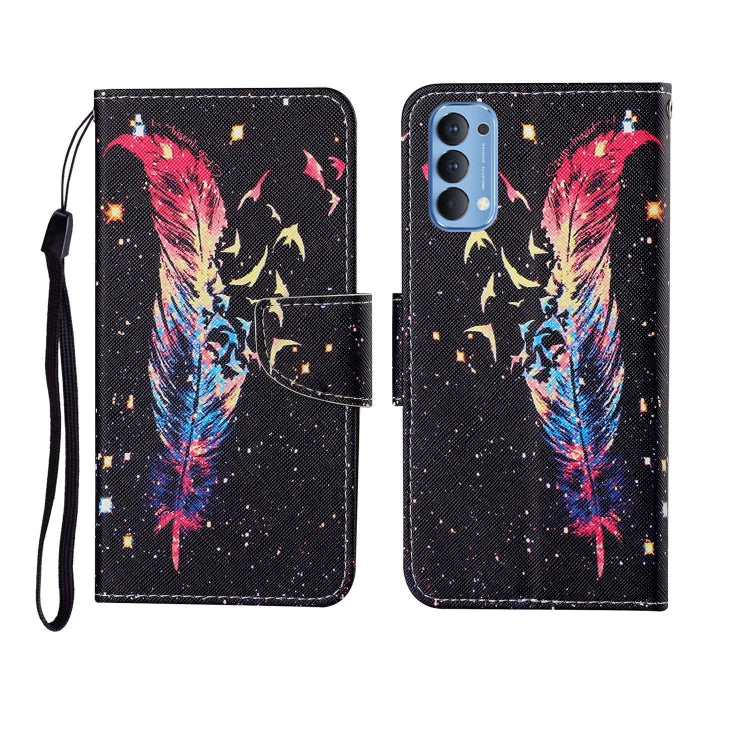 Custodia in pelle Flip orizzontale con motivo dipinto, For OPPO Reno4 Pro