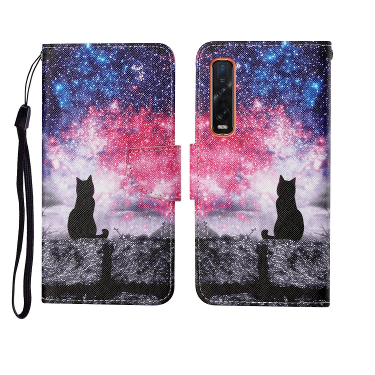 Custodia in pelle Flip orizzontale con motivo dipinto, For OPPO Find X2 Pro