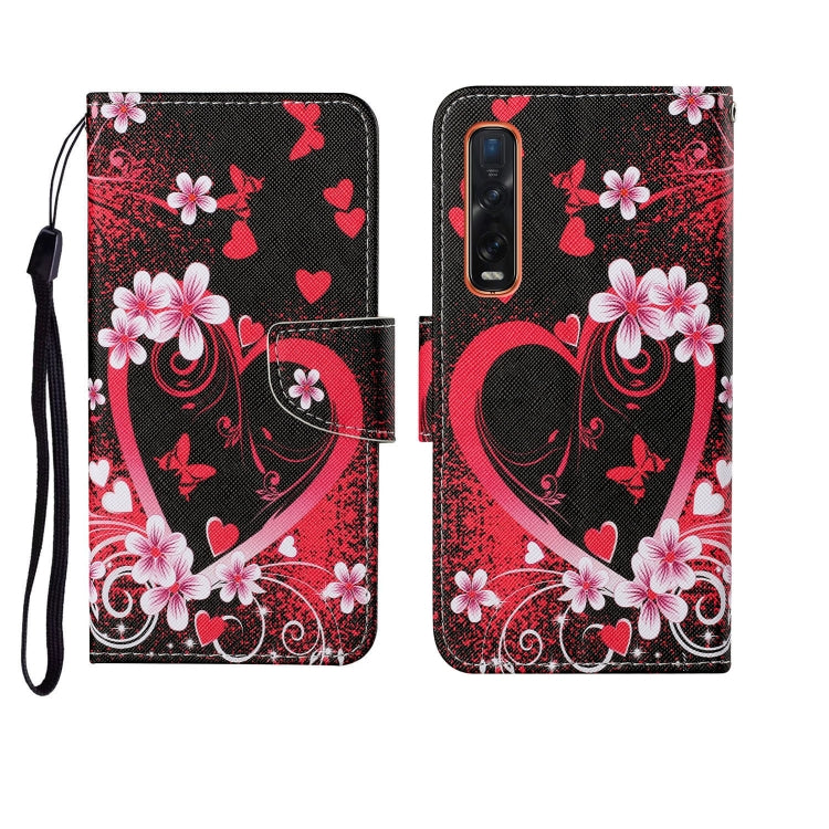 Custodia in pelle Flip orizzontale con motivo dipinto, For OPPO Find X2 Pro