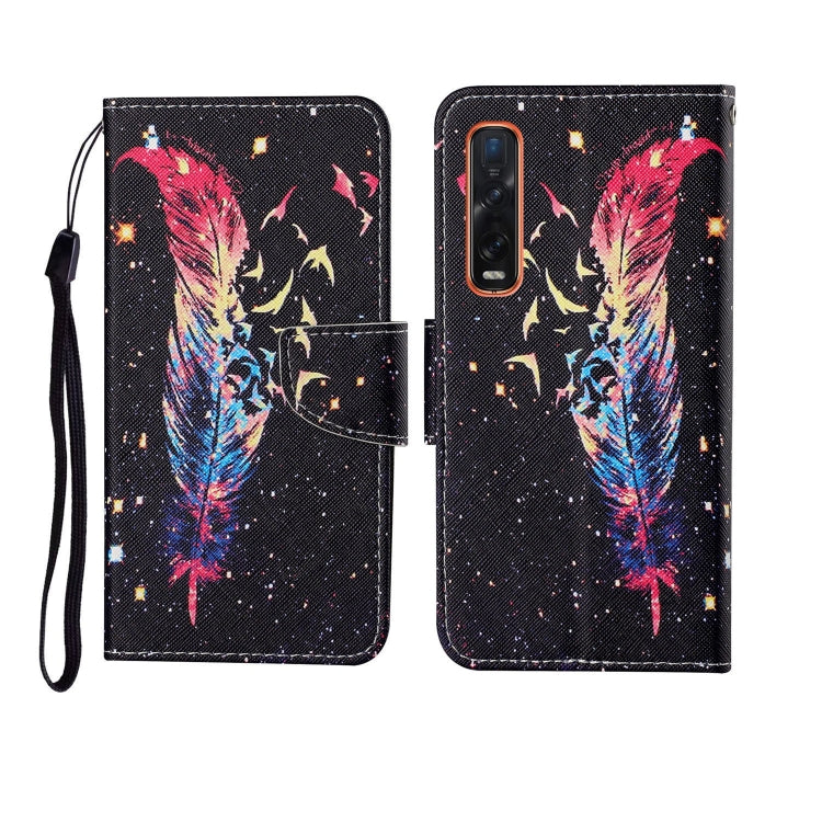 Custodia in pelle Flip orizzontale con motivo dipinto, For OPPO Find X2 Pro