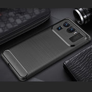 Custodia in TPU in fibra di carbonio con trama spazzolata, For Xiaomi Mi 11 Ultra, For Xiaomi Redmi K40 Pro+