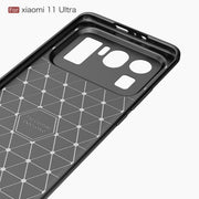 Custodia in TPU in fibra di carbonio con trama spazzolata, For Xiaomi Mi 11 Ultra, For Xiaomi Redmi K40 Pro+
