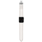 Cinturini di ricambio per fibbia in vera pelle + farfalla argento per Apple Watch Series 6 e SE e 5 e 4 44 mm / 3 e 2 e 1 42 mm, Silver Buckle For Apple Watch Series 7 45mm / 6 & SE & 5 & 4 44mm / 3 & 2 & 1 42mm
