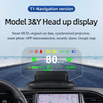 T1 5.1 pollici HUD Head-up Display Allarme di velocità eccessiva/Visualizzazione percentuale batteria rimanente per Tesla Model 3 / Y, T1  HUD