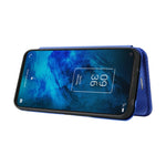 Struttura in fibra di carbonio Flip orizzontale magnetico Custodia in pelle TPU + PC + PU con slot per schede, For TCL 10 5G UW(US Version), For Sony Xperia 10 III, For UMIDIGI A9