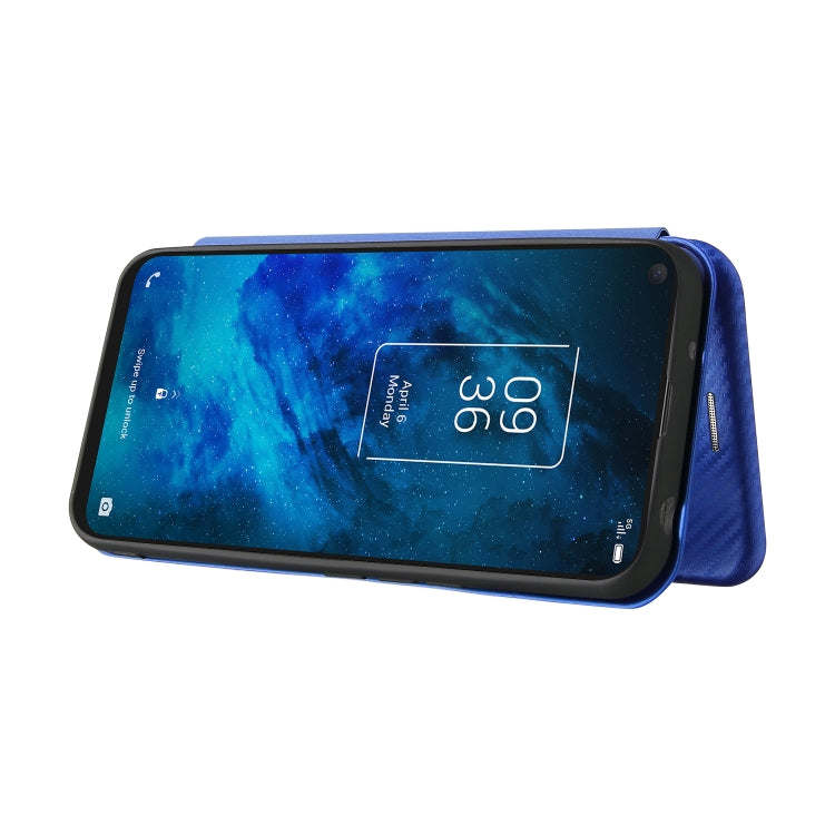 Struttura in fibra di carbonio Flip orizzontale magnetico Custodia in pelle TPU + PC + PU con slot per schede, For TCL 10 5G UW(US Version), For Sony Xperia 10 III, For UMIDIGI A9