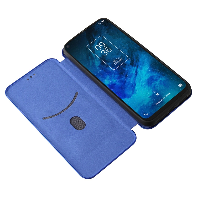 Struttura in fibra di carbonio Flip orizzontale magnetico Custodia in pelle TPU + PC + PU con slot per schede, For TCL 10 5G UW(US Version), For Sony Xperia 10 III, For UMIDIGI A9