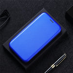 Struttura in fibra di carbonio Flip orizzontale magnetico Custodia in pelle TPU + PC + PU con slot per schede, For TCL 10 5G UW(US Version), For Sony Xperia 10 III, For UMIDIGI A9