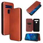 Struttura in fibra di carbonio Flip orizzontale magnetico Custodia in pelle TPU + PC + PU con slot per schede, For TCL 10 5G UW(US Version), For Sony Xperia 10 III, For UMIDIGI A9