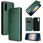 Struttura in fibra di carbonio Flip orizzontale magnetico Custodia in pelle TPU + PC + PU con slot per schede, For TCL 10 5G UW(US Version), For Sony Xperia 10 III, For UMIDIGI A9
