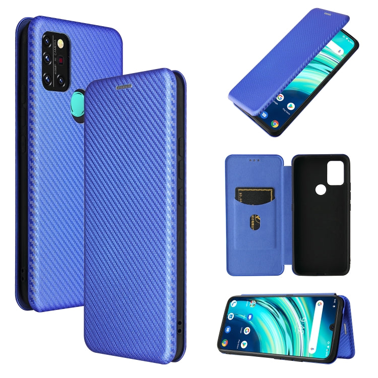 Struttura in fibra di carbonio Flip orizzontale magnetico Custodia in pelle TPU + PC + PU con slot per schede, For TCL 10 5G UW(US Version), For Sony Xperia 10 III, For UMIDIGI A9
