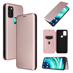 Struttura in fibra di carbonio Flip orizzontale magnetico Custodia in pelle TPU + PC + PU con slot per schede, For TCL 10 5G UW(US Version), For Sony Xperia 10 III, For UMIDIGI A9
