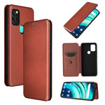 Struttura in fibra di carbonio Flip orizzontale magnetico Custodia in pelle TPU + PC + PU con slot per schede, For TCL 10 5G UW(US Version), For Sony Xperia 10 III, For UMIDIGI A9