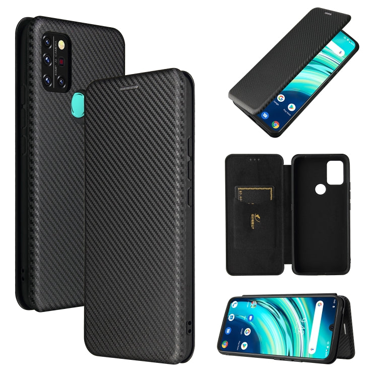 Struttura in fibra di carbonio Flip orizzontale magnetico Custodia in pelle TPU + PC + PU con slot per schede, For TCL 10 5G UW(US Version), For Sony Xperia 10 III, For UMIDIGI A9