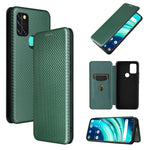 Struttura in fibra di carbonio Flip orizzontale magnetico Custodia in pelle TPU + PC + PU con slot per schede, For TCL 10 5G UW(US Version), For Sony Xperia 10 III, For UMIDIGI A9