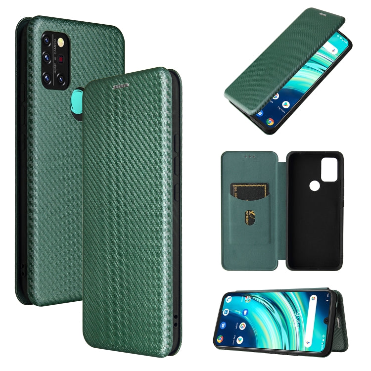 Struttura in fibra di carbonio Flip orizzontale magnetico Custodia in pelle TPU + PC + PU con slot per schede, For TCL 10 5G UW(US Version), For Sony Xperia 10 III, For UMIDIGI A9