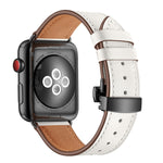 Cinturini di ricambio per fibbia nera in vera pelle + farfalla per Apple Watch Series 6 e SE e 5 e 4 40 mm / 3 e 2 e 1 38 mm, Black Buckle For Apple Watch Series 8&7 41mm / SE 2&6&SE&5&4 40mm / 3&2&1 38mm                                                ...