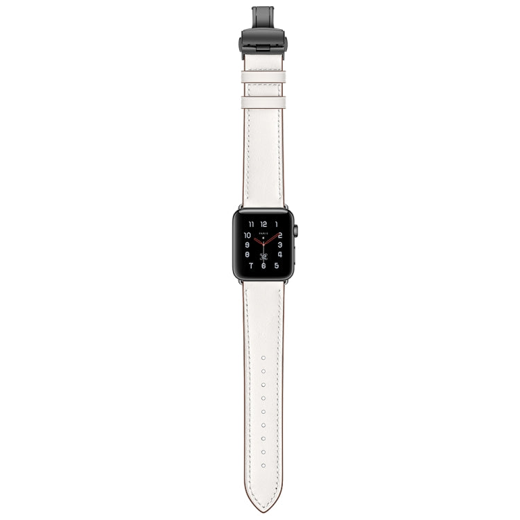 Cinturini di ricambio per fibbia nera in vera pelle + farfalla per Apple Watch Series 6 e SE e 5 e 4 40 mm / 3 e 2 e 1 38 mm, Black Buckle For Apple Watch Series 8&7 41mm / SE 2&6&SE&5&4 40mm / 3&2&1 38mm                                                ...