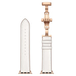 Cinturino in vera pelle con fibbia oro rosa per Apple Watch